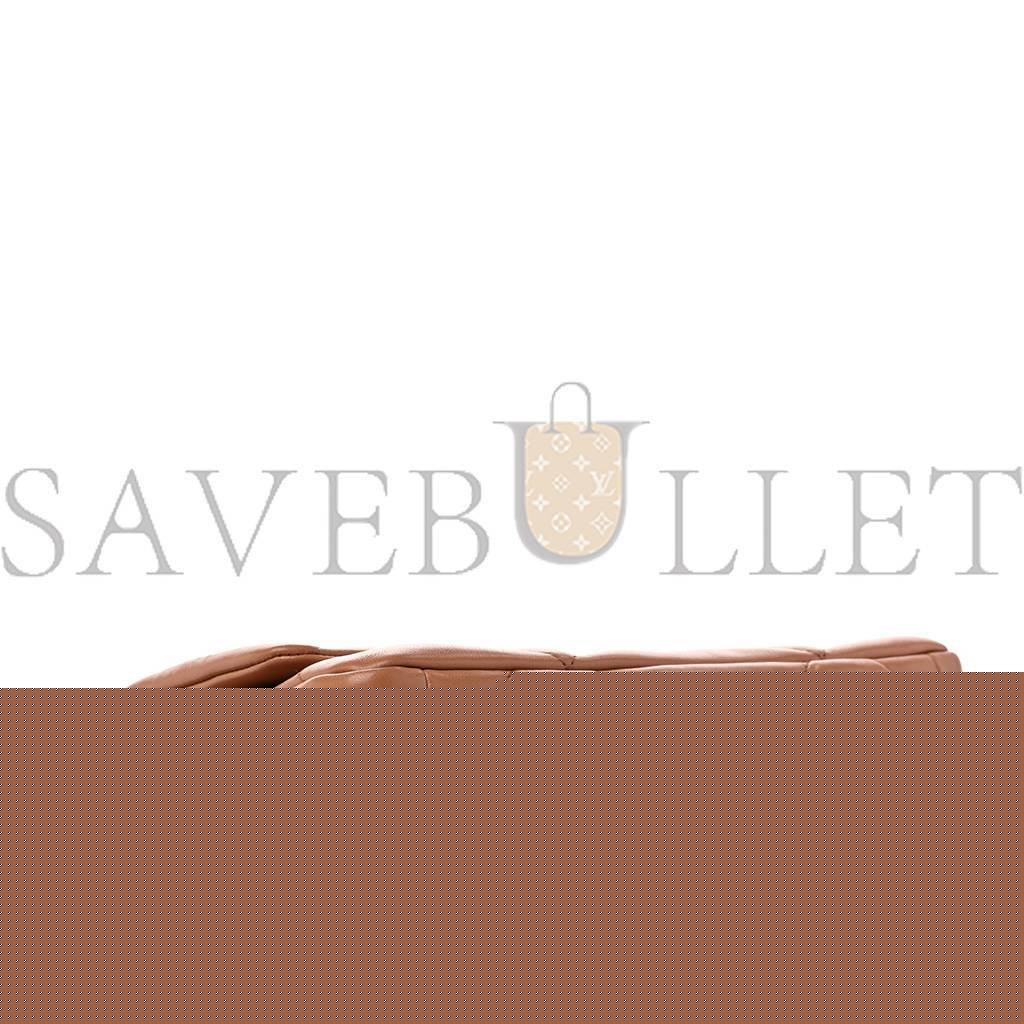 Ch*el master lambskin quilted medium Ch*el 19 flap brown as1160 (26*16*9cm)